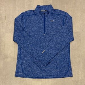 Nike Athletic Lightweight Heathered Blue Quarter Zip Pullover